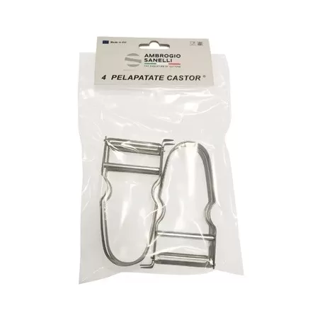 Pelapatate "Castor" lama inox confezione 4 pezzi - Sanelli Ambrogio