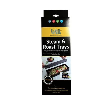 Steam & Roast Trays, Contenitori con coperchio per cottura vapore o per arrosti Cm.48 - NoStik