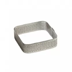 Quadrato microforato 20x20x3,5 h cm inox - Decora