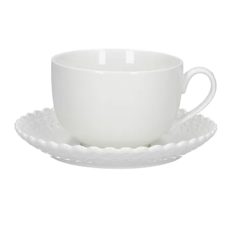 Momenti, Tazza colazione con piatto Cc. 450 - La Porcellana Bianca