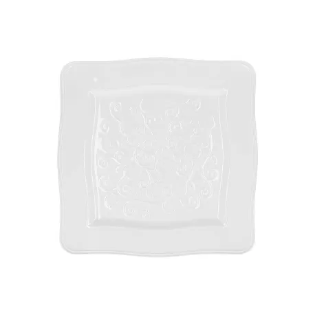 Florentina, Piatto quadrato Cm. 26,5 - La Porcellana Bianca