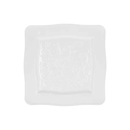 Florentina, Piatto quadrato Cm. 26,5 - La Porcellana Bianca