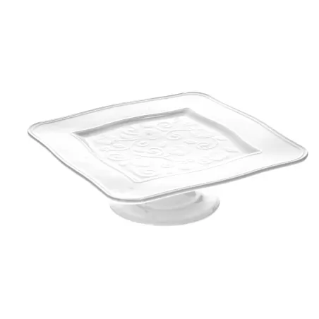 Florentina, Alzata piatto quadrato Cm. 20 - La Porcellana Bianca