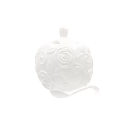 Florentina, Zuccheriera con coperchio e cucchiaino Cc. 270 - La Porcellana Bianca