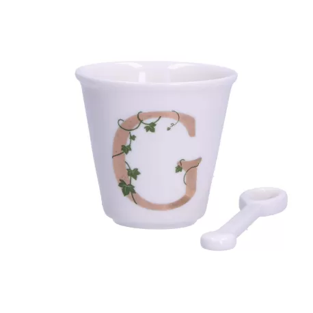 Unico, Bicchierino 'g' con cucchiaino Cc. 75 - La Porcellana Bianca