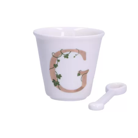 Unico, Bicchierino 'g' con cucchiaino Cc. 75 - La Porcellana Bianca
