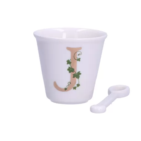 Unico, Bicchierino 'j' con cucchiaino Cc. 75 - La Porcellana Bianca
