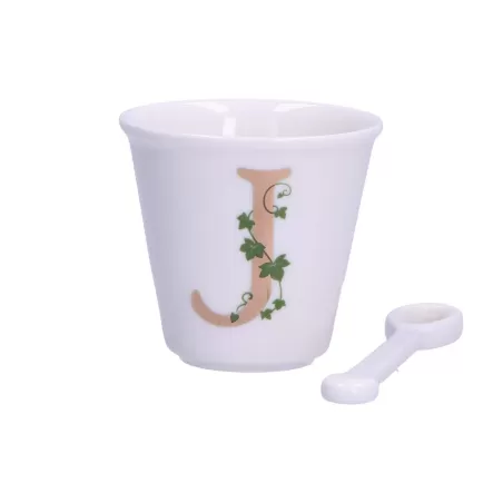 Unico, Bicchierino 'j' con cucchiaino Cc. 75 - La Porcellana Bianca