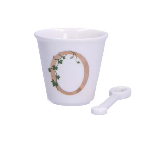 Unico, Bicchierino 'o' con cucchiaino Cc. 75 - La Porcellana Bianca
