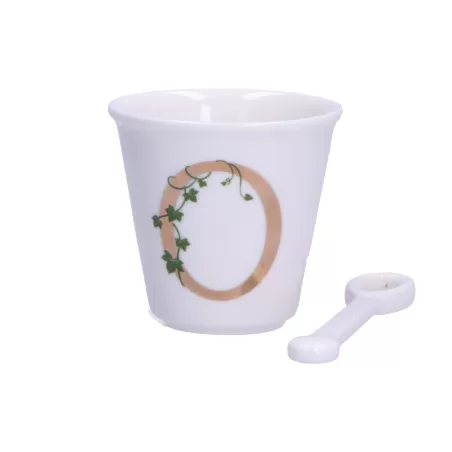 Unico, Bicchierino 'o' con cucchiaino Cc. 75 - La Porcellana Bianca