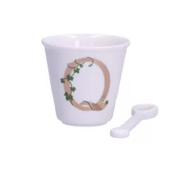 Unico, Bicchierino 'q' con cucchiaino Cc. 75 - La Porcellana Bianca