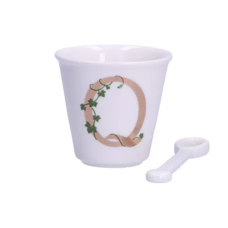 Unico, Bicchierino 'q' con cucchiaino Cc. 75 - La Porcellana Bianca