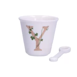 Unico, Bicchierino 'y' con cucchiaino Cc. 75 - La Porcellana Bianca