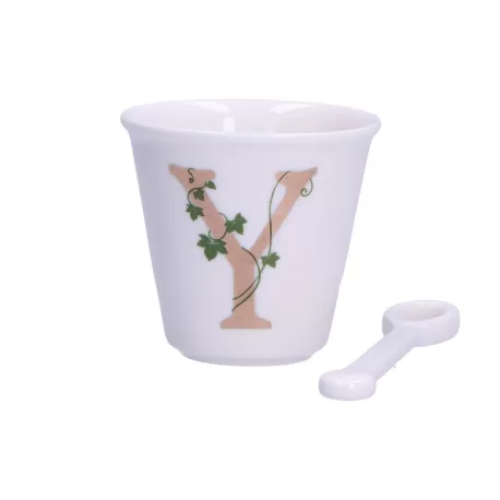 Unico, Bicchierino 'y' con cucchiaino Cc. 75 - La Porcellana Bianca