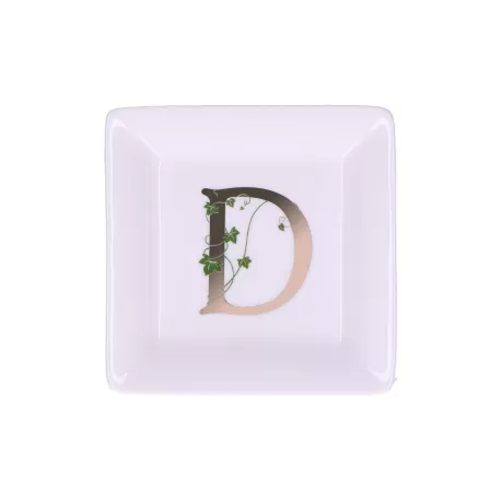 Adorato, Piattino quadrato 'd' Cm. 10x10 - La Porcellana Bianca
