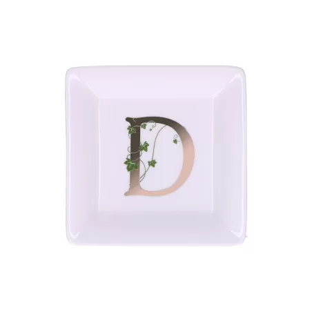 Adorato, Piattino quadrato 'd' Cm. 10x10 - La Porcellana Bianca
