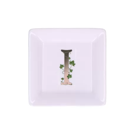 Adorato, Piattino quadrato 'i' Cm. 10x10 - La Porcellana Bianca