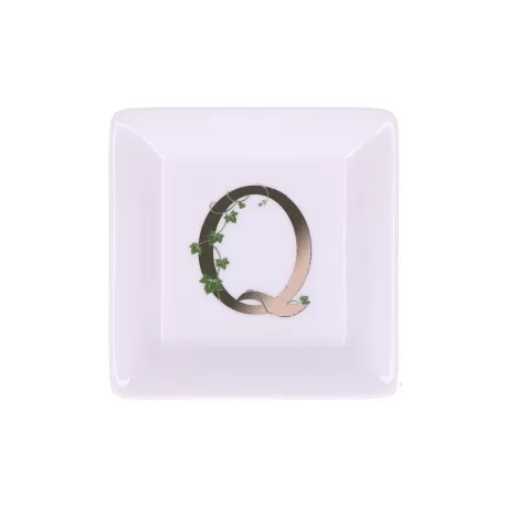 Adorato, Piattino quadrato 'q' Cm. 10x10 - La Porcellana Bianca