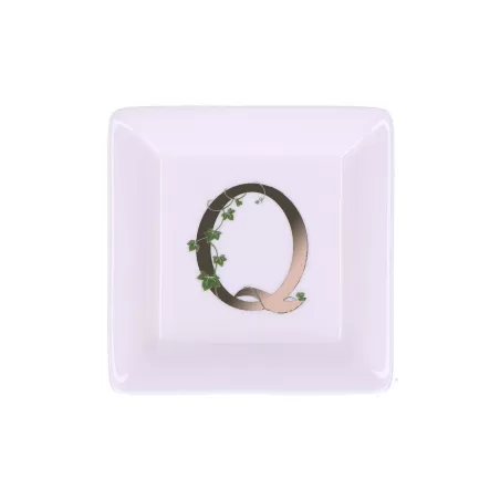 Adorato, Piattino quadrato 'q' Cm. 10x10 - La Porcellana Bianca