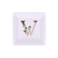 Adorato, Piattino quadrato 'w' Cm. 10x10 - La Porcellana Bianca