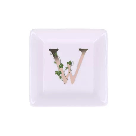 Adorato, Piattino quadrato 'w' Cm. 10x10 - La Porcellana Bianca