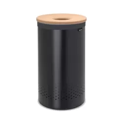 Laundry Bin 60L, coperchio in sughero, Nero Opaco - Brabantia