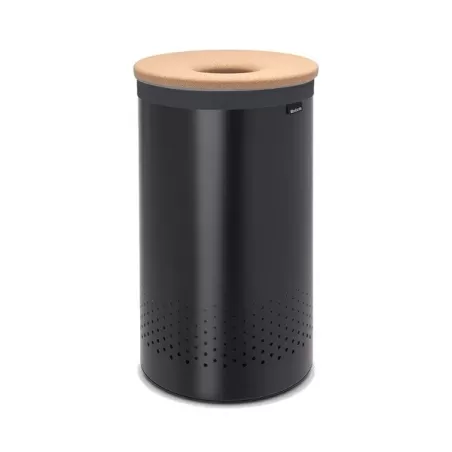 Laundry Bin 60L, coperchio in sughero, Nero Opaco - Brabantia