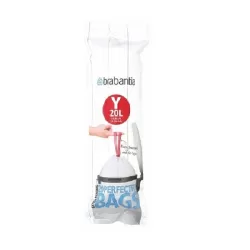 PerfectFit Bags Y, 20L - rotolo 20 sacchetti, Bianco - Brabantia