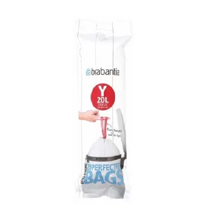 PerfectFit Bags Y, 20L - rotolo 20 sacchetti, Bianco - Brabantia