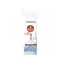PerfectFit Bags J, 20-25L - rotolo 20 sacchetti, Bianco - Brabantia
