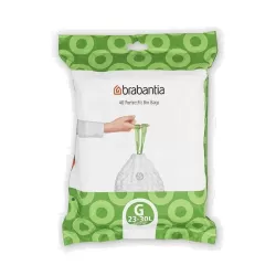 PerfectFit Bags G, 23-30L - dispenser 40 sacchetti, Bianco - Brabantia