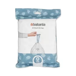 PerfectFit Bags O, 30L - dispenser 40 sacchetti, Bianco - Brabantia