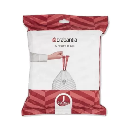 PerfectFit Bags J, 20-25L - dispenser 40 sacchetti, Bianco - Brabantia