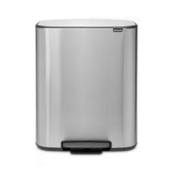 Bo Pedal Bin, 2x30L, anti-impronte, Inox Satinato FPP - Brabantia