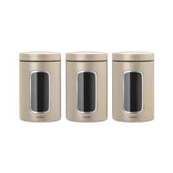 Set 3 Window Canister 1.4L, Champagne - Brabantia
