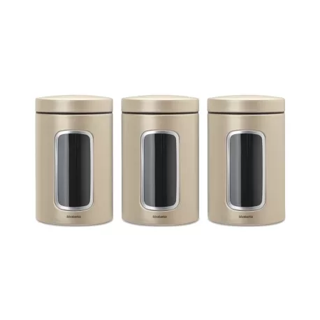 Set 3 Window Canister 1.4L, Champagne - Brabantia