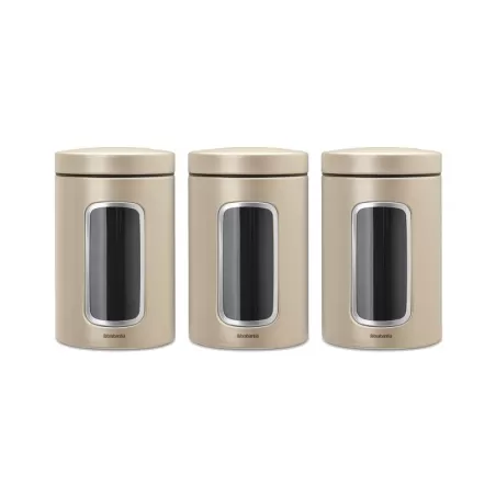 Set 3 Window Canister 1.4L, Champagne - Brabantia