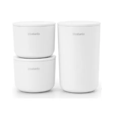 Set 3 contenitori da bagno, ReNew, White - Brabantia