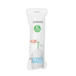 PerfectFit Bags G, 23-30L - rotolo 20 sacchetti in Display, Bianco - Brabantia