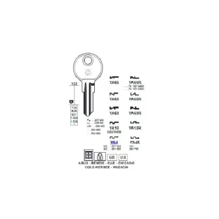 Chiave, Yale - YA4 - Silca