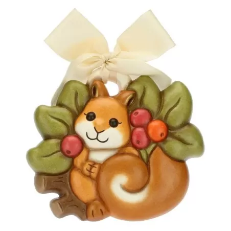 Formella scoiattolo con fiori, media - Thun