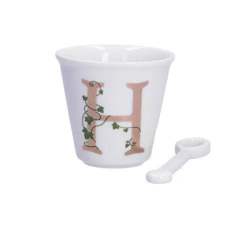 Unico, Bicchierino 'h' con cucchiaino Cc. 75 - La Porcellana Bianca