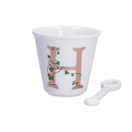 Unico, Bicchierino 'h' con cucchiaino Cc. 75 - La Porcellana Bianca