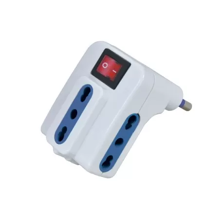 Adattatore triplo spina 16 amper presa bipasso 10-16 amper e interruttore