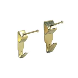 Gancio a X ottonato per il sostegno dei quadri, con spillo a testa raggiata Nr.1