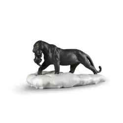 Pantera nera con cucciolo - Lladrò