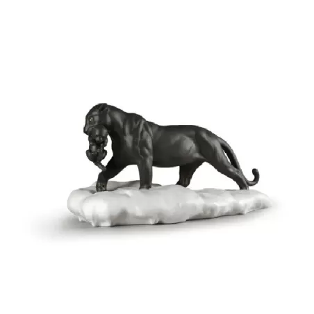 Pantera nera con cucciolo - Lladrò