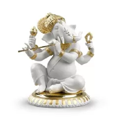 Ganesha con Bansuri (Re-Deco oro) - Lladrò