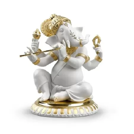 Ganesha con Bansuri (Re-Deco oro) - Lladrò