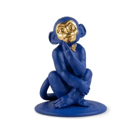 Piccola Scimmia (azzurro-oro) - Lladrò